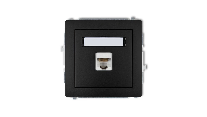 DECO Gniazda komputerowe pojedyncze 1xRJ45, kat. 6, 8-stykowy czarny mat 12DGK-3
