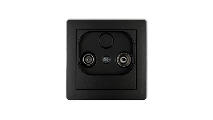 DECO Gniazdo antenowe RTV przelotowe 12dB czarny mat 12DG12P