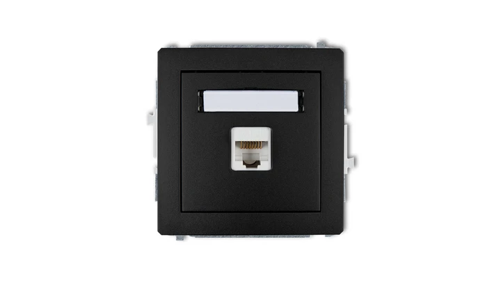 DECO Gniazda komputerowe pojedyncze 1xRJ45, kat. 6, ekranowane, 8-stykowy czarny mat 12DGK-5