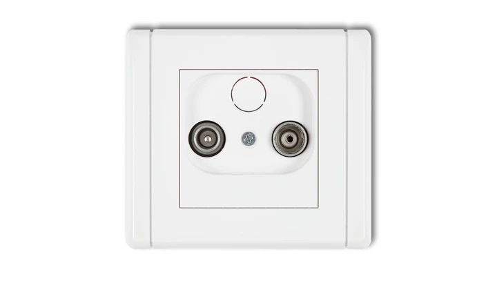 FLEXI Gniazdo antenowe RTV przelotowe 15dB biały FG15P