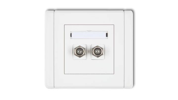 FLEXI Gniazdo antenowe podwójne typu F (SAT) niklowane biały FGF-2