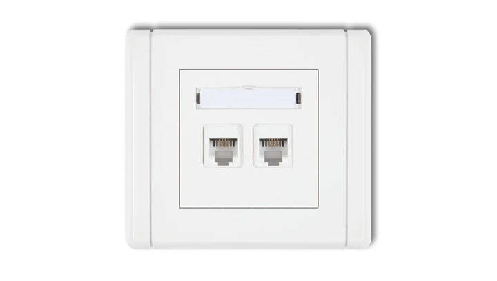 FLEXI Gniazdo telefoniczne podwójne 2xRJ11, 4-stykowe, beznarzędziowe biały FGT-2