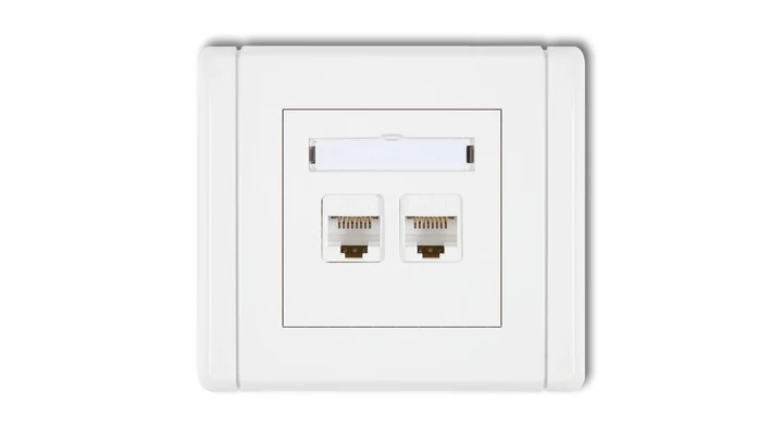FLEXI Gniazdo komputerowe podwójne 2xRJ45, kat. 5e, 8-stykowe biały FGK-2