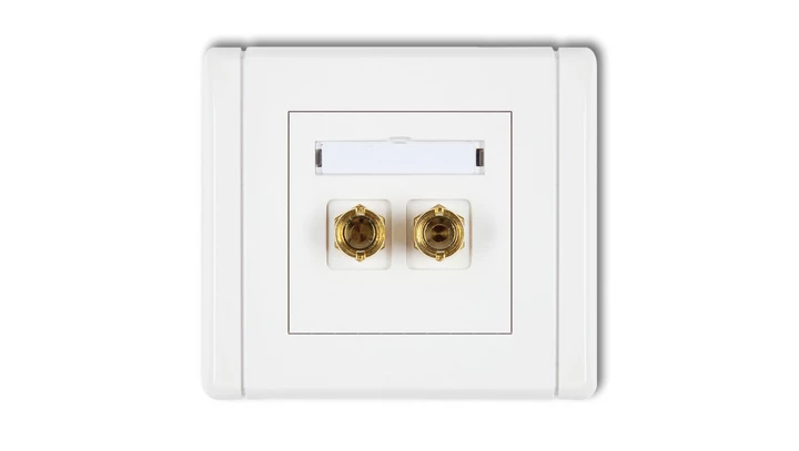 FLEXI Gniazdo głośnikowe pojedyncze (typu banan - czerwony i czarny, pozłacane, 4 mm2, do lutowania) biały FGG-3