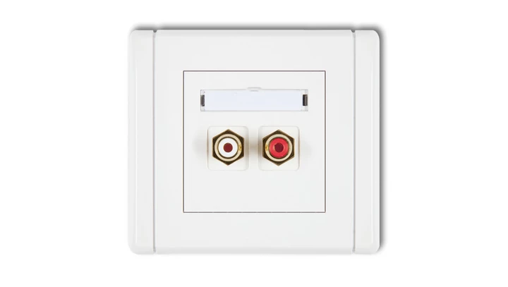 FLEXI Gniazdo podwójne RCA (typu cinch - biały i czerwony, pozłacane) biały FGRCA-2