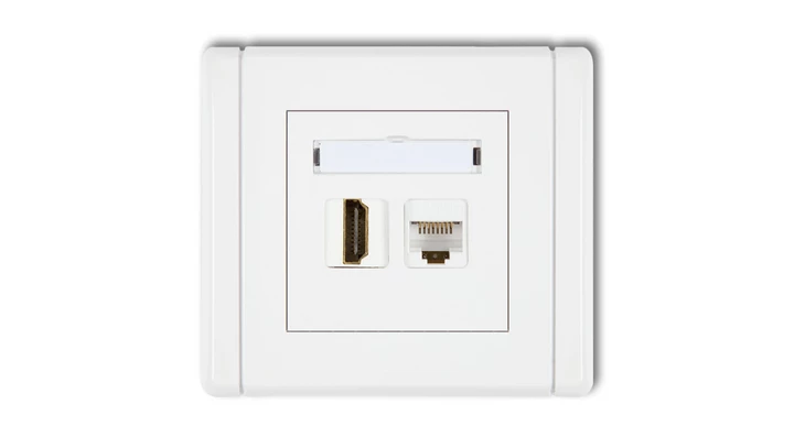 FLEXI Gniazdo pojedyncze HDMI + gniazdo komp. poj. 1xRJ45, kat. 5e, 8-stykowe biały FGHK
