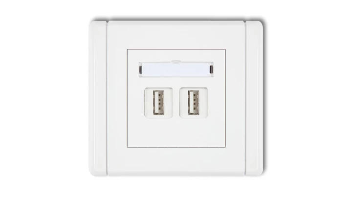 FLEXI Gniazdo podwójne 2xUSB-AA biały FGUSB-2