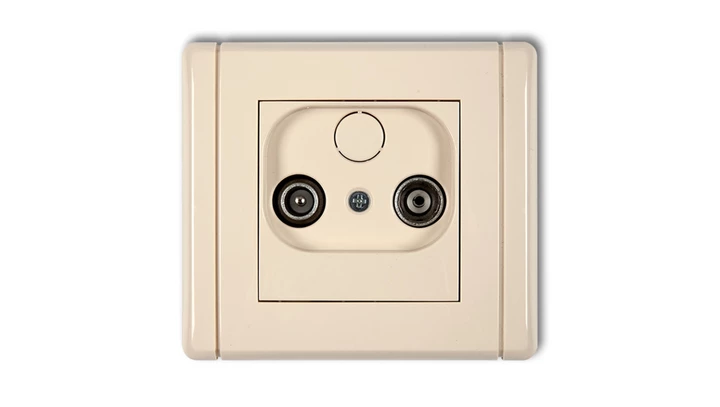 FLEXI Gniazdo antenowe RTV przelotowe 15dB beżowy 1FG15P