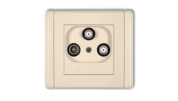 FLEXI Gniazdo antenowe 2 wyjścia SAT + TV beżowy 1FGSN