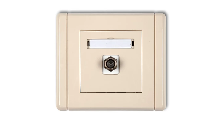 FLEXI Gniazdo antenowe pojedyncze typu F (SAT) niklowane beżowy 1FGF-1