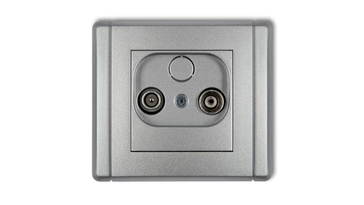 FLEXI Gniazdo antenowe RTV przelotowe 12dB srebrny metalik 7FG12P