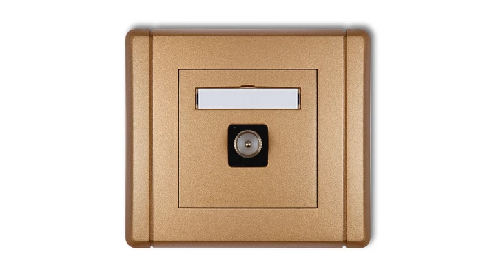 FLEXI Gniazdo antenowe pojedyncze TV złoty metalik 8FGTV-1