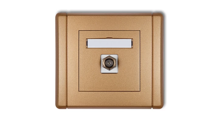 FLEXI Gniazdo antenowe pojedyncze typu F (SAT) niklowane złoty metalik 8FGF-1