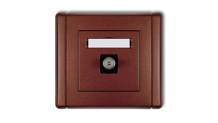 FLEXI Gniazdo antenowe pojedyncze TV brązowy metalik 9FGTV-1