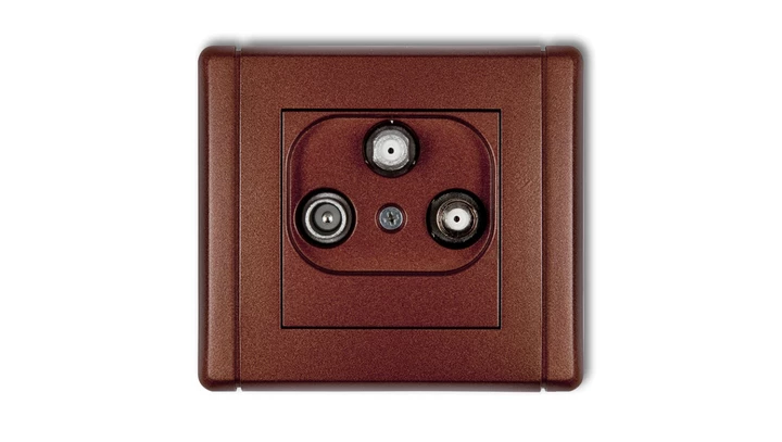 FLEXI Gniazdo antenowe 2 wyjścia SAT + TV brązowy metalik 9FGSN