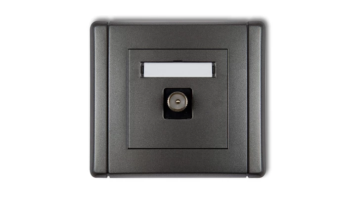 FLEXI Gniazdo antenowe pojedyncze TV grafitowy 11FGTV-1