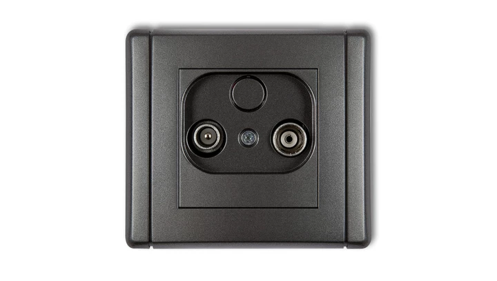 FLEXI Gniazdo antenowe RTV końcowe w szeregu gniazd przelotowych 6dB grafitowy 11FG6K