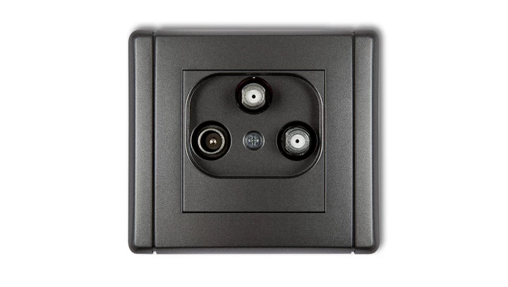 FLEXI Gniazdo antenowe 2 wyjścia SAT + TV grafitowy 11FGSN