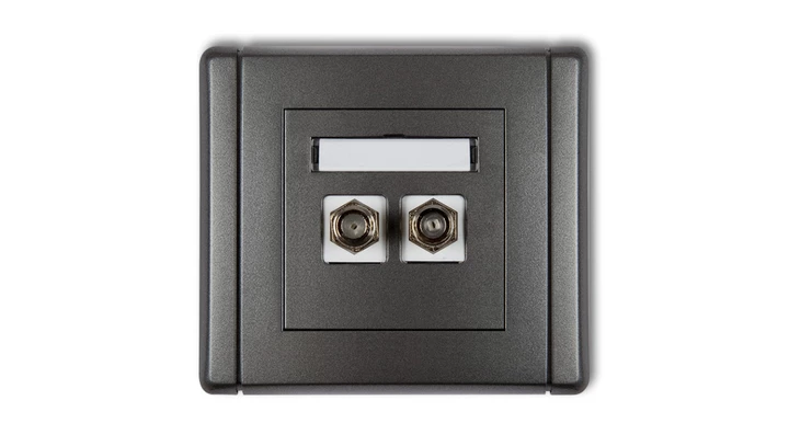 FLEXI Gniazdo antenowe podwójne typu F (SAT) niklowane grafitowy 11FGF-2