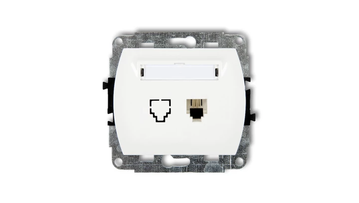 TREND Gniazda telefoniczne pojedyncze 1xRJ11, 4-stykowy biały GT-1