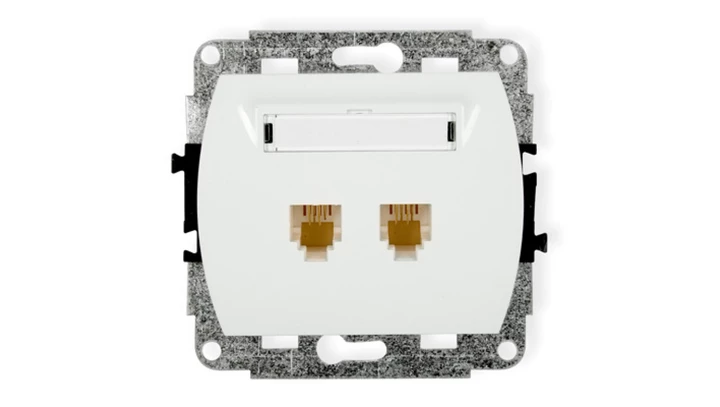 TREND Gniazda telefoniczne podwójne 2xRJ11, 4-stykowy biały GT-2