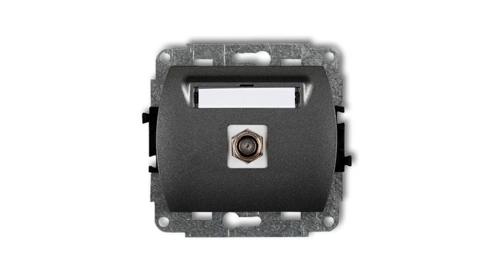 TREND Gniazdo antenowe pojedyncze typu F (SAT) niklowany grafitowy 11GF-1