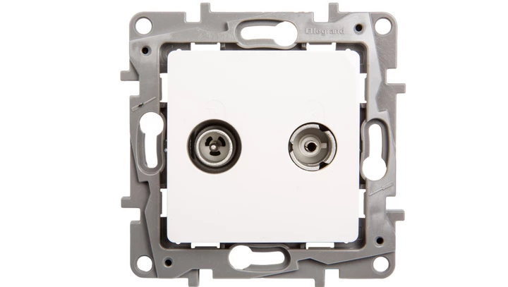 NILOE Gniazdo antenowe biały RTV przelotowe 14dB 664561