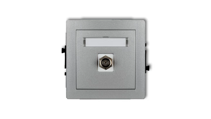 DECO Gniazdo antenowe pojedyncze typu F (SAT) pozłacany srebrny metalik 7DGF-1.1