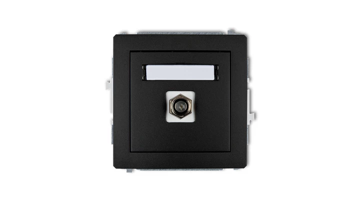 DECO Gniazdo antenowe pojedyncze typu F (SAT) pozłacany czarny mat 12DGF-1.1