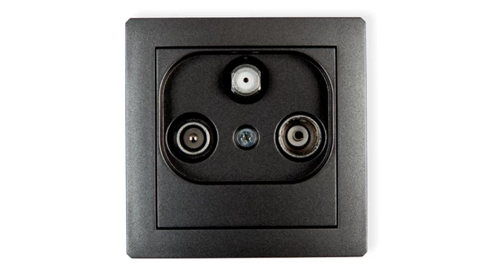 DECO Gniazdo antenowe RTV-SAT końcowe 1,5dB grafitowy 11DGS