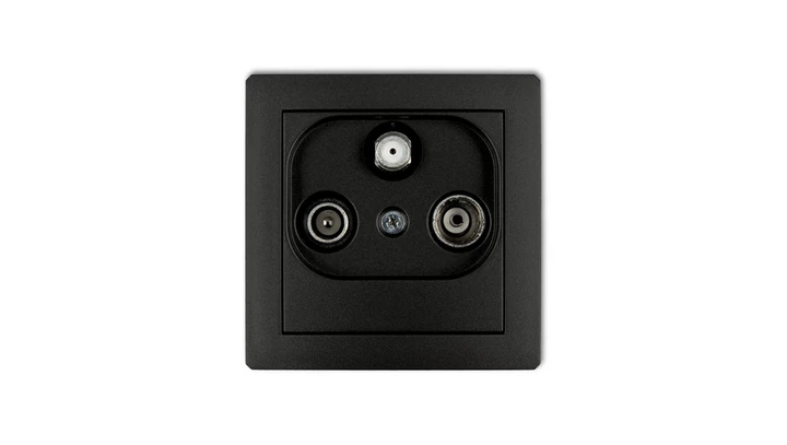 DECO Gniazdo antenowe RTV-SAT końcowe 1,5dB czarny mat 12DGS