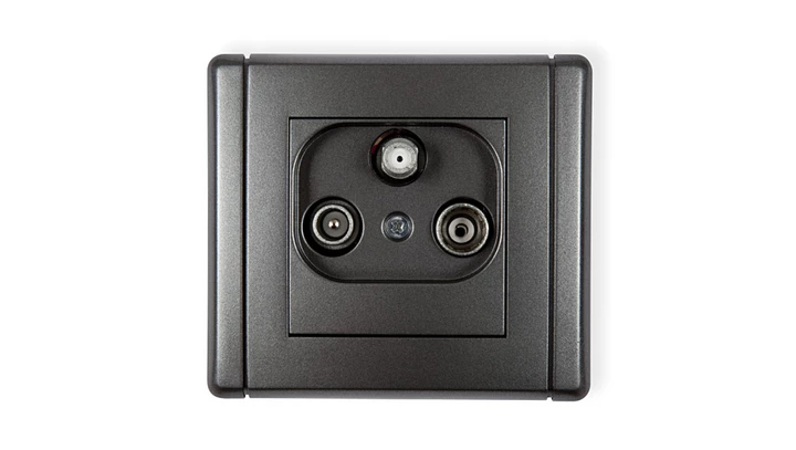 FLEXI Gniazdo antenowe RTV-SAT końcowe 1,5dB grafitowy 11FGS