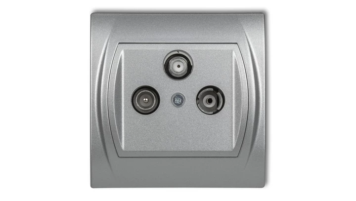 LOGO Gniazdo antenowe RTV-SAT końcowe 1,5dB srebrny metalik 7LGS