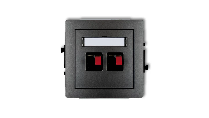 DECO Gniazdo głośnikowe podwójne grafitowy 11DGG-2