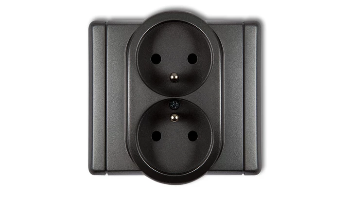 FLEXI Gniazdo podwójne z/u grafitowy 11FGP-2zp