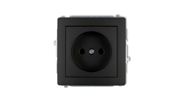 DECO Gniazdo pojedyncze b/u czarny mat 12DGP-1p