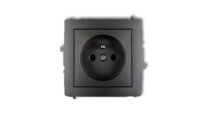 DECO Gniazdo pojedyncze z/u 2P+Z grafitowy 11DGP-1zp