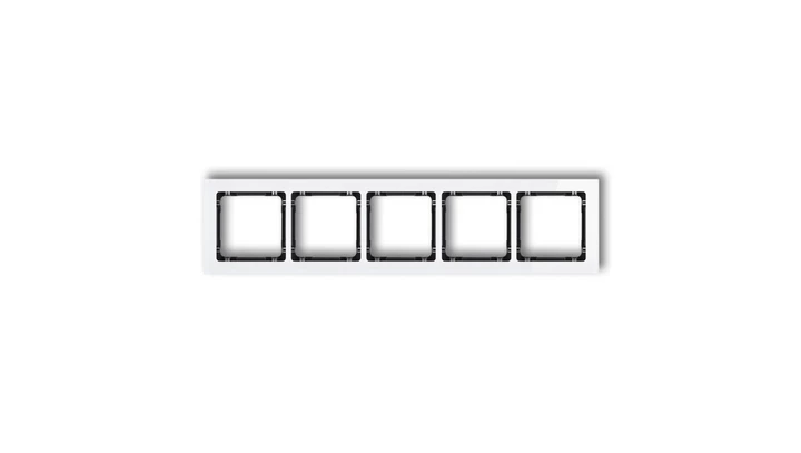 DECO Ramka pięciokrotna - efekt szkła (ramka: biała spód: czarny) biały 0-12-DRS-5