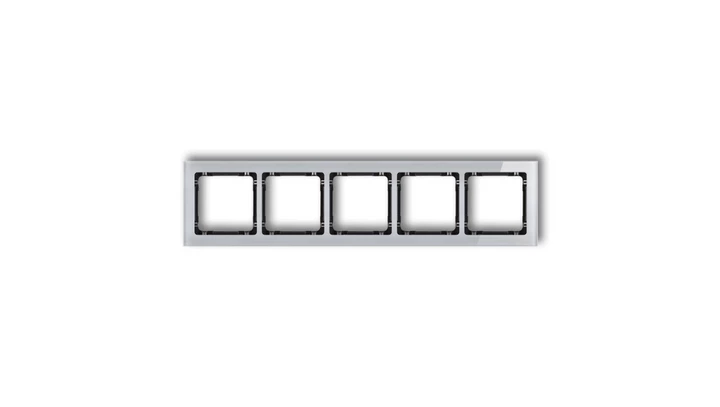 DECO Ramka pięciokrotna - efekt szkła (ramka: szara spód: czarny) szary 15-12-DRS-5