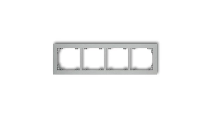 DECO Ramka poczwórna srebrny metalik 7DR-4