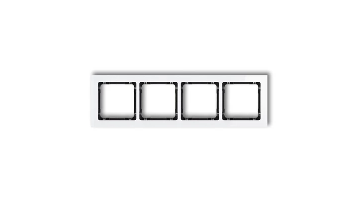 DECO Ramka poczwórna - efekt szkła (ramka: biała spód: czarny) biały 0-12-DRS-4