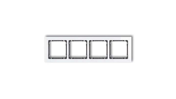 DECO Ramka poczwórna - efekt szkła (ramka: biała spód: grafitowy) biały 0-11-DRS-4