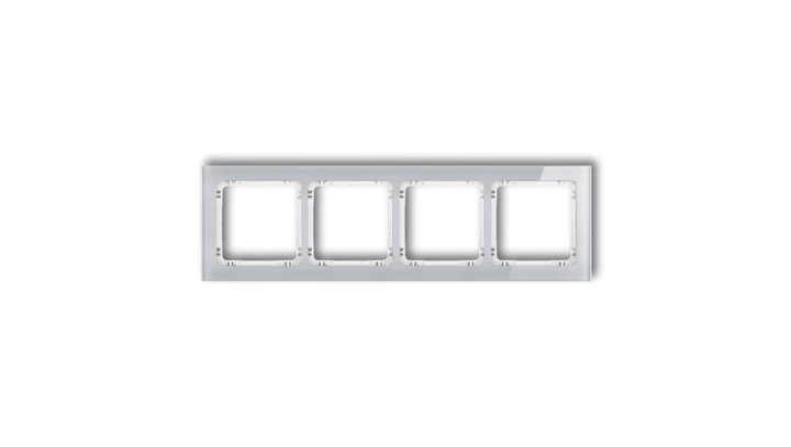 DECO Ramka poczwórna - efekt szkła (ramka: szara spód: biały) szary 15-0-DRS-4