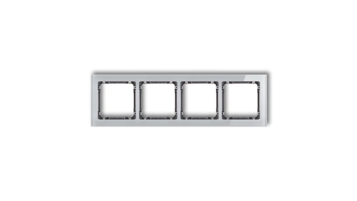 DECO Ramka poczwórna - efekt szkła (ramka: szara spód: grafitowy) szary 15-11-DRS-4