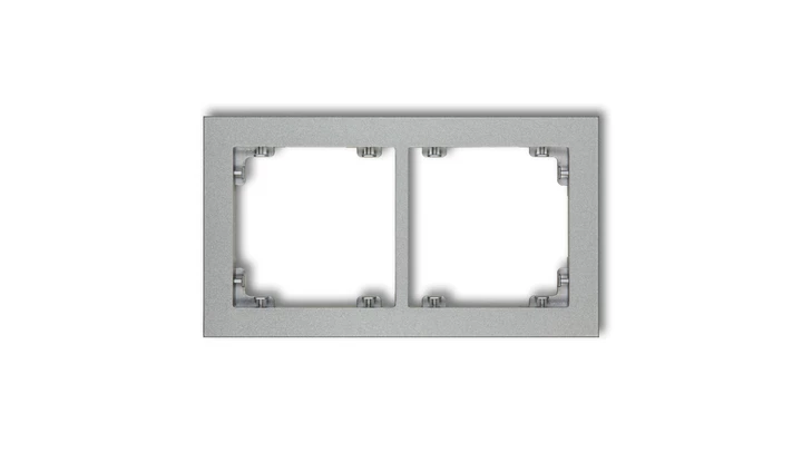 DECO Ramka podwójna srebrny metalik 7DR-2