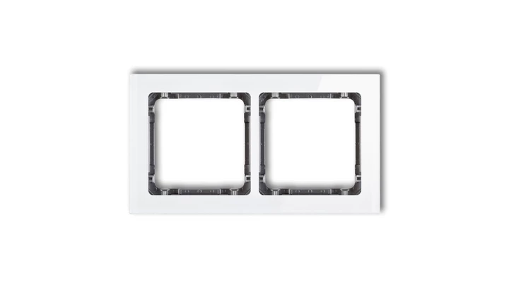 DECO Ramka podwójna - efekt szkła (ramka: biała spód: grafitowy) biały 0-11-DRS-2