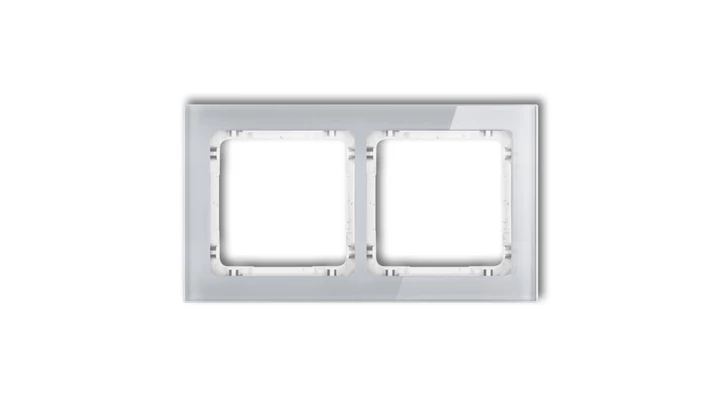 DECO Ramka podwójna - efekt szkła (ramka: szara spód: biały) szary 15-0-DRS-2