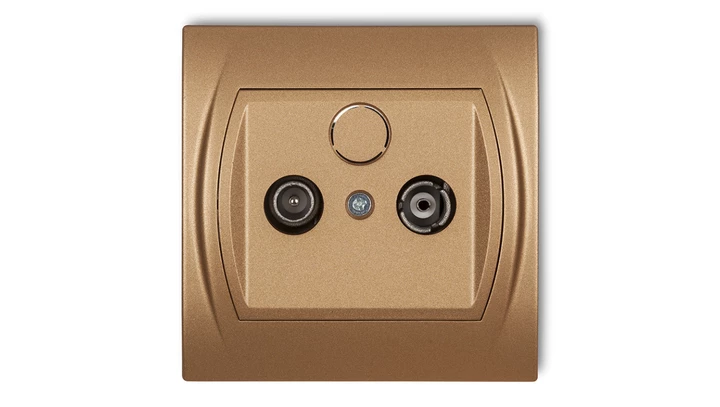 LOGO Gniazdo antenowe RTV końcowe 2dB złoty metalik 8LG2K