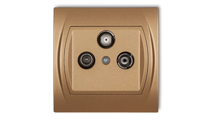 LOGO Gniazdo antenowe RTV-SAT końcowe 1,5dB złoty metalik 8LGS