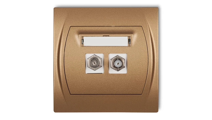 LOGO Gniazdo antenowe podwójne typu F (SAT) złoty metalik 8LGF-2